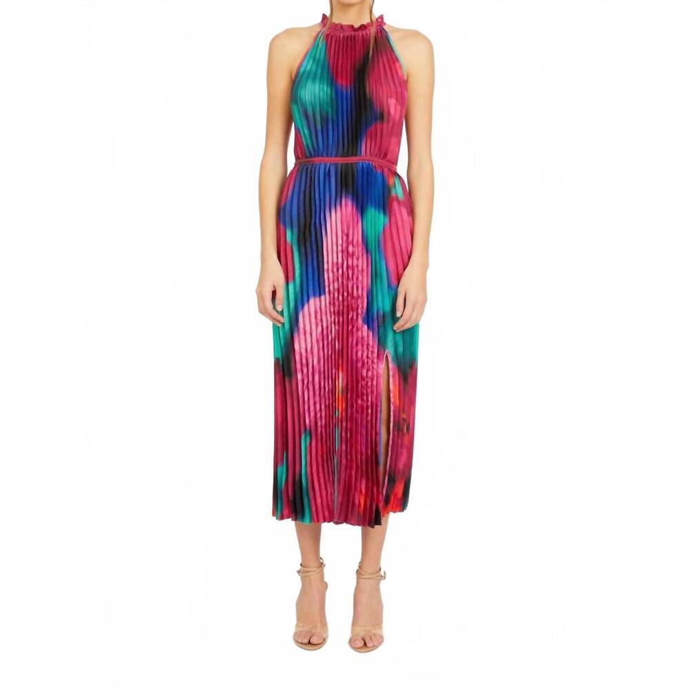 NEW CABALLERO jayce midi dress in blur iris bloom